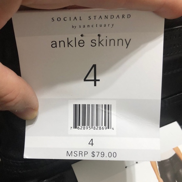 Social Standard by sanctuary mid rise ankle skinny pants coated finish - Picture 9 of 14